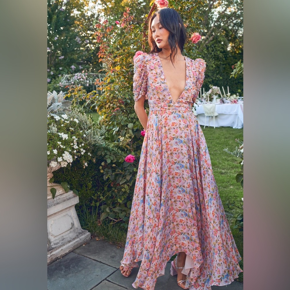 LoveShackFancy Akira Floral Maxi Dress